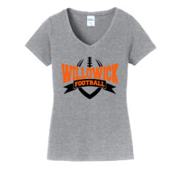 Willowick Football Ladies Softstyle V-Neck T-Shirt